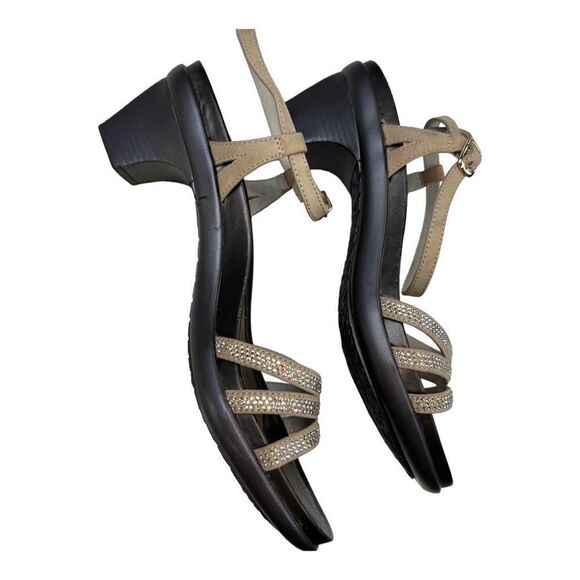 Abeo b.i.o.system Heel Sandals Womens 9 Tan Beige Glitz Grace Metatarsal Support - Picture 8 of 10